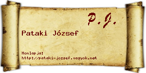 Pataki József névjegykártya